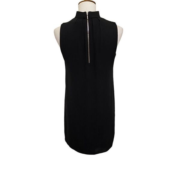 White House Black Market Sleeveless Mini Dress Chocker Mock Neck Black Size 2 - Picture 3 of 6